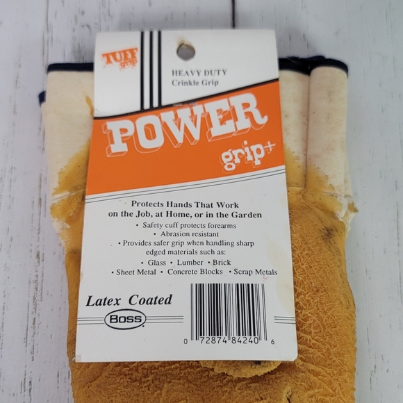 BOSS Power Grip Heavy Duty Latex Coated Crinkle Grip Work Gloves Men's One Size - Picture 9 of 11